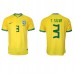 Brasil Thiago Silva #3 Hjemmedrakt VM 2022 Kortermet